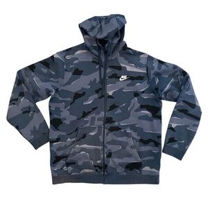Nike Men's Blue and Black Camo Jacket
